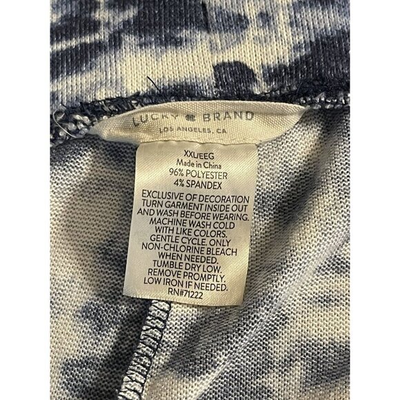 Lucky Brand Pants Women Large XXL Blue White Tie Dye Lightweight Soft Sleepwear - Picture 3 of 7